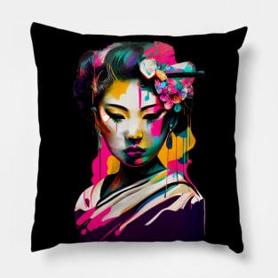 Colorful Geisha Pillow