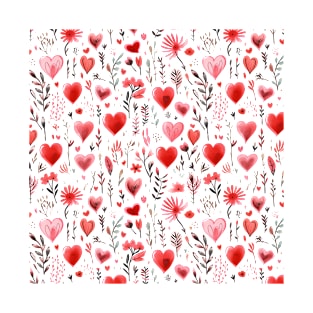 Valentines Watercolor Pattern #2 T-Shirt