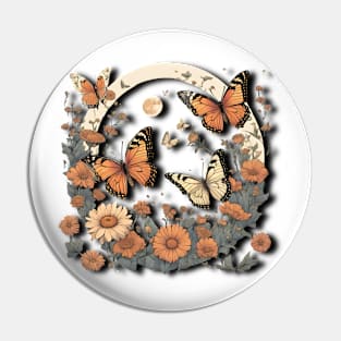 orange butterfly Pin