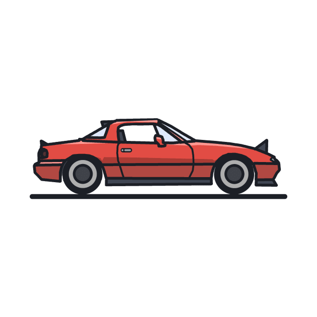 Red miata drawing by antipc