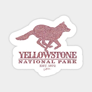 Yellowstone National Park, Running Wolf Magnet