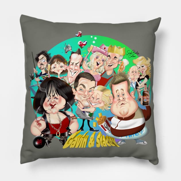 Gavin and Stacey Pillow by Sarah Bailey TV Cartoons