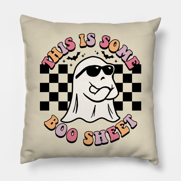 This Is Some Boo Sheet / Retro Halloween Pillow by devilcat.art