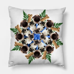 Cutie pug mandala Pillow