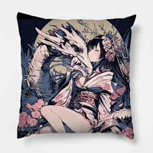 Geisha and Dragon 7815 Pillow