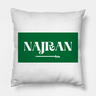 Najran City in Saudi Arabian Flag Pillow