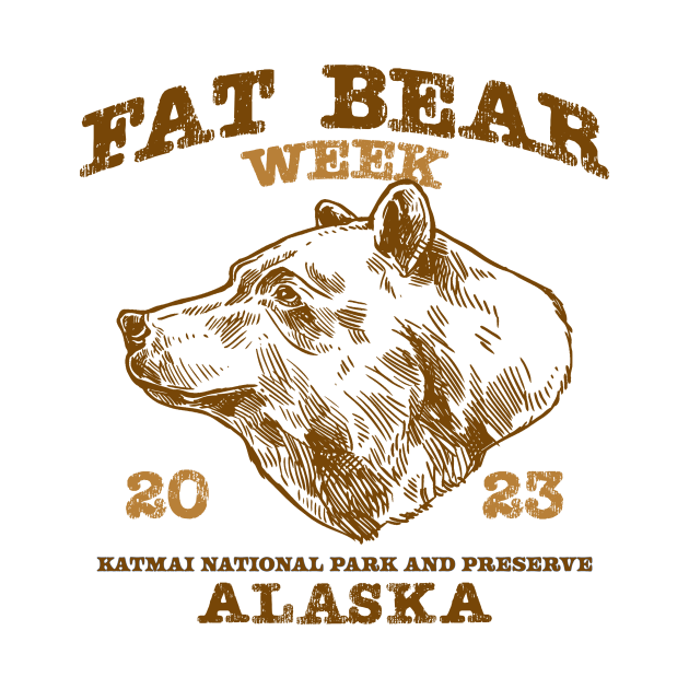 fat bear week - retro emblem by Cybord Design