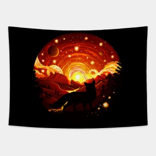 Orange Fox nature Tapestry