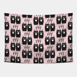 Black cats pattern. Funny Gifts & Clothing Collection with Cute black cats animals, Black Lovely Little Kittens pattern, trendy event decoration. Love, Birthday party, Baby shower Anniversary Tapestry