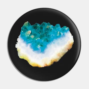 Turquoise Blue Crystal Pin