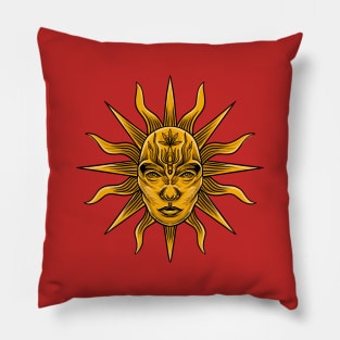 Sun Tarot Illustration Pillow