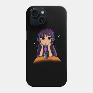 Coffee Shop Girl - Lo-Fi Music Headphones - Relax & Study Phone Case