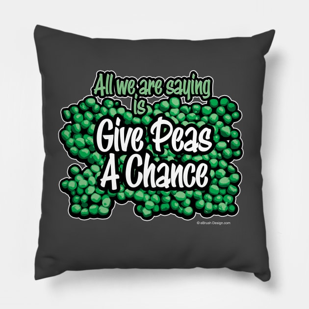 Give Peas A Chance Pillow by eBrushDesign