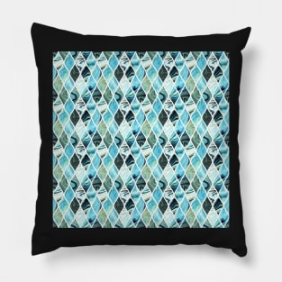 Teal scales Pillow