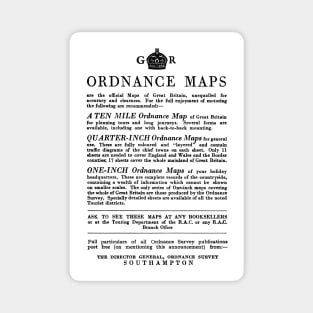 Ordnance Survey - Ordnance Maps - 1939 Vintage Advert Magnet