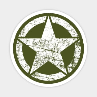 Vintage Army Star • Classic Retro USA Military Distressed Logo Magnet