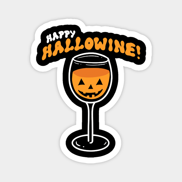 Womens Happy Hallowine Halloween Wine Drinking Magnet by Fowlerbg