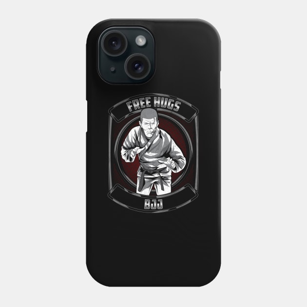 Funny Free Hugs Jiu Jitsu Pun BJJ Martial Arts Phone Case by theperfectpresents