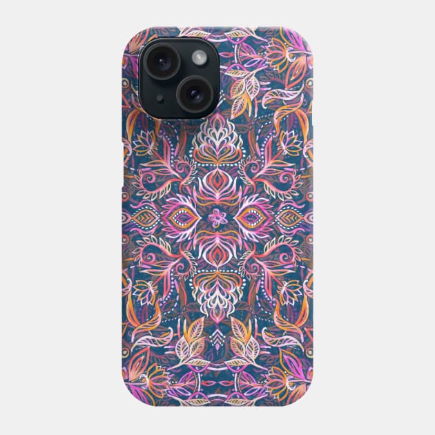 Vivid Celebration - a pattern in magenta, purple and orange Phone Case by micklyn