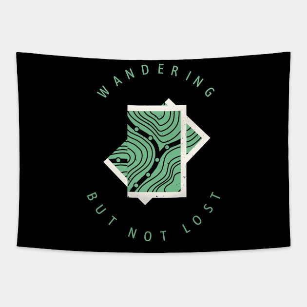 Wandering but not lost Nature Hiking Hiker Tapestry by Foxxy Merch