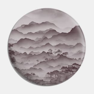 chinese town painting Pin