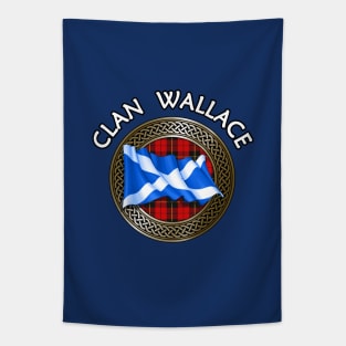 Clan Wallace Crest & Tartan Knot Tapestry