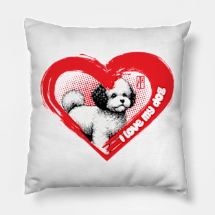 I Love My Bichon Frise - Temperamental dog - I Love my dog Pillow