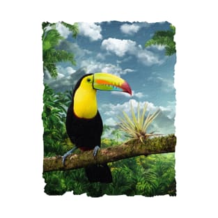 Keel Billed Toucan Jungle View T-Shirt