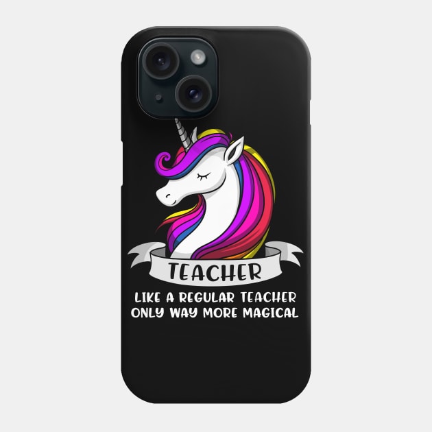 Unicorn Teacher Phone Case by underheaven