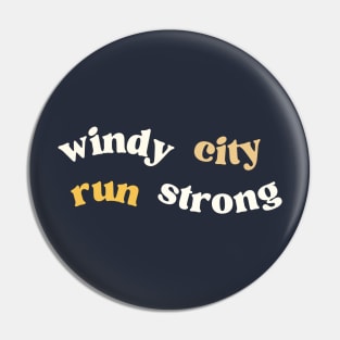 Windy City Run Strong Minimalist Tee - Chicago Marathon Pin