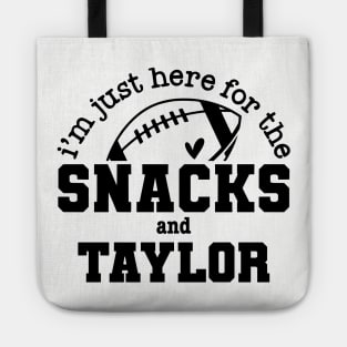 Just Here for the Snacks and Taylor Superbowl Football Fans Tote