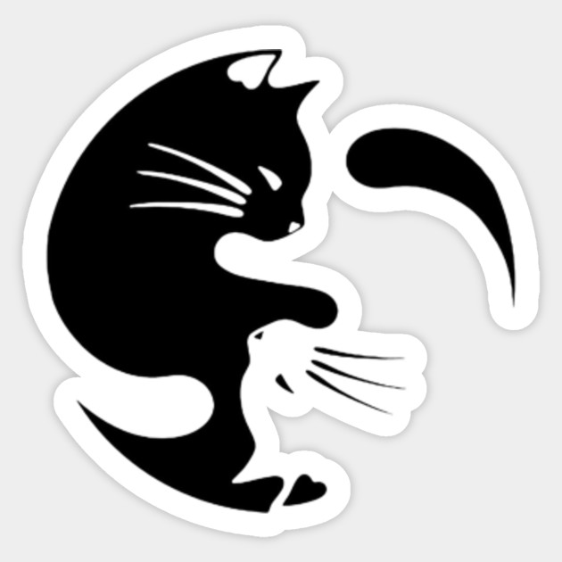 Cat Yin Yang Yin Yang Cats Sticker Teepublic