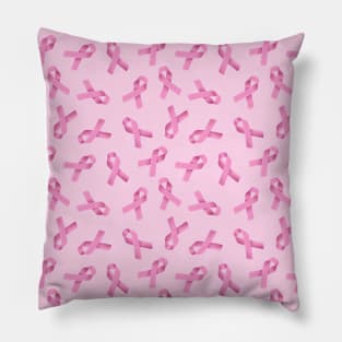 Breast Cancer Awareness Pink Ribbon Pattern Pillow