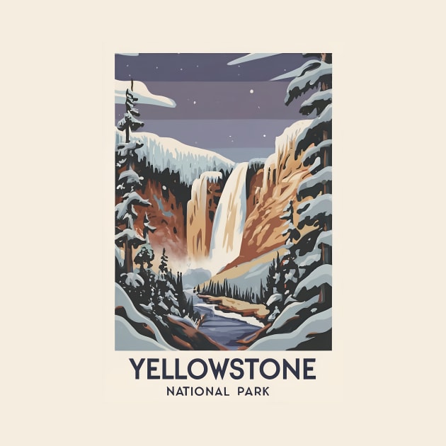 Yellowstone National Park Vintage Poster by GreenMary Design