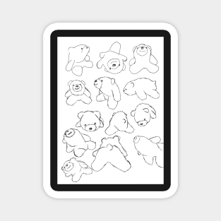 Floating Smiley Bear Sketch Collage Phone and Tablet Case Magnet