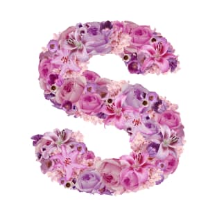 Pink Floral Letter S T-Shirt