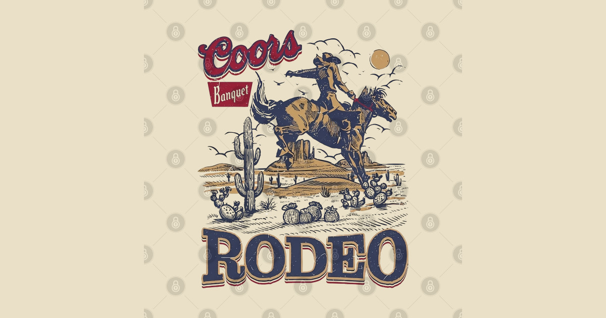Coors Rodeo Banquet - Cowboy Club - Vintage Retro - Coors - T-Shirt ...