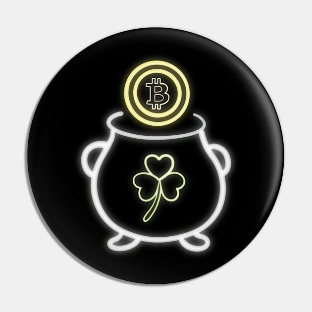 St Patrick Day Shine of Bitcoin Pin by CryptoHunter