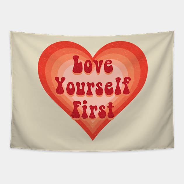 Love yourself first heart Tapestry by Nikamii