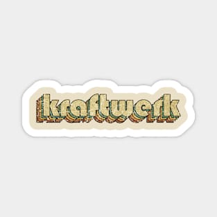 Kraftwerk // Vintage Rainbow Typography Style // 70s Magnet