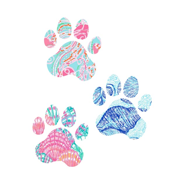 Preppy Paw Print Trio by annmariestowe