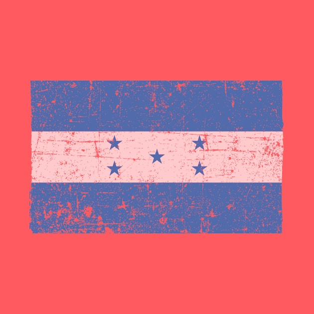 Honduras Flag - Bandera de Honduras - Patriotas unidos - vintage grunge by verde