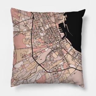 Palermo Map Pattern in Soft Pink Pastels Pillow