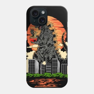 Ramen Zilla kaiju funny parody Phone Case