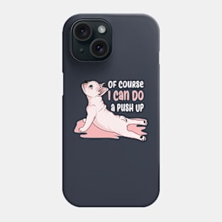 Funny frug dog doing push ups Phone Case