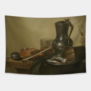 Tobacco Still Life by Willem Claeszoon Heda Tapestry