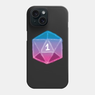 Natural 1 | Hand Painted Nat 1 - Critical Fail D&D - Pink and Blue Gradient Phone Case