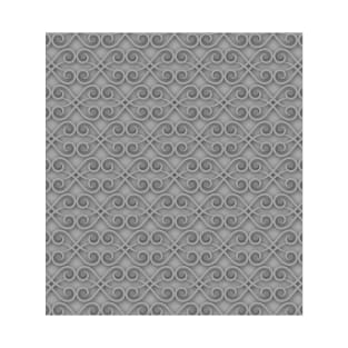 Grey textured vector tiles spiral pattern T-Shirt