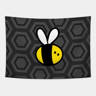 Cartoon bee with honeycomb background Tapestry