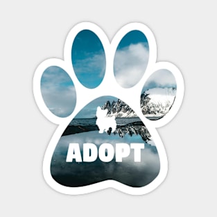 Dog Dramabite Double Exposure Dog Paws Magnet